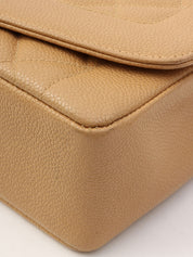 Diana caviar leather flap chain bag, 22cm, beige, made around 1995.