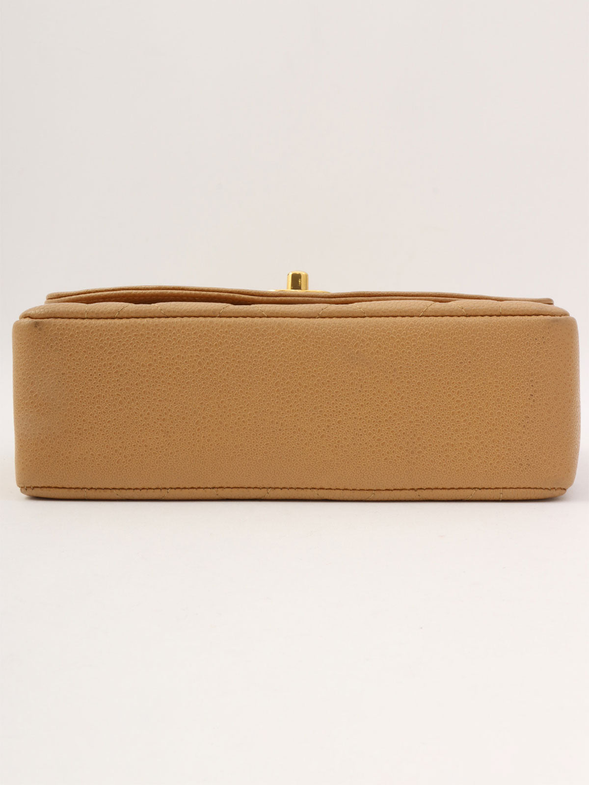 Diana caviar leather flap chain bag, 22cm, beige, made around 1995.
