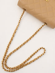 Diana caviar leather flap chain bag, 22cm, beige, made around 1995.