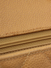 Diana caviar leather flap chain bag, 22cm, beige, made around 1995.