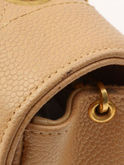 Diana caviar leather flap chain bag, 22cm, beige, made around 1995.
