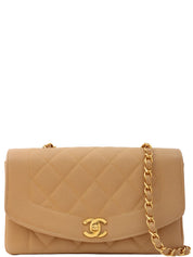 Diana caviar leather flap chain bag, 22cm, beige, made around 1995.