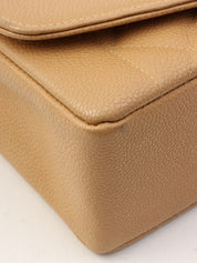 Diana caviar leather flap chain bag, 22cm, beige, made around 1995.