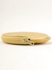 金质纳帕皮革圆形Anagram压纹硬币盒