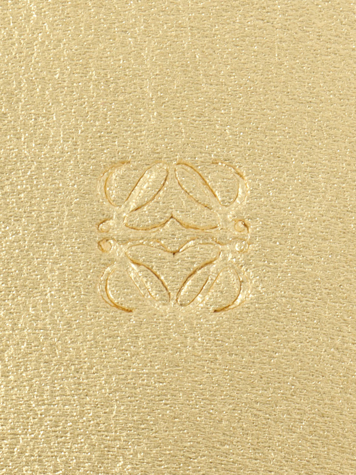 Nappa Leather Round Anagram Embossed Coin Case in Gold