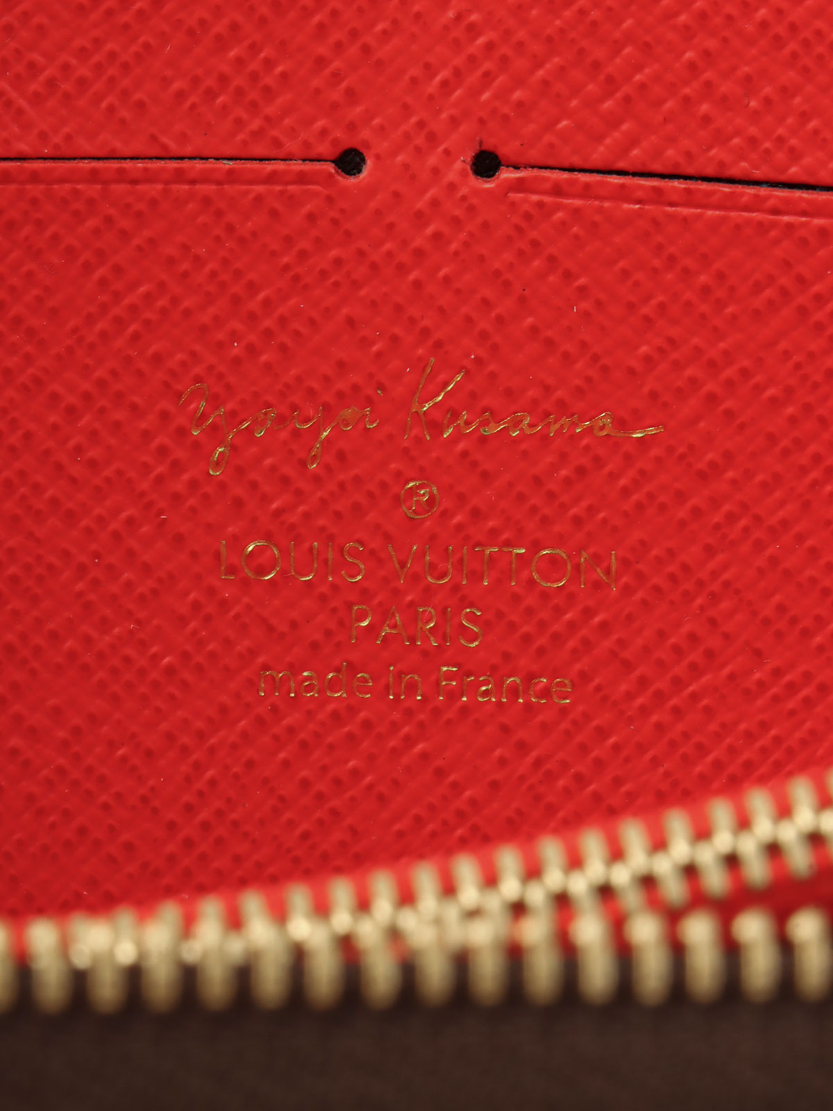 2012 Yayoi Kusama Collaboration Zippy Wallet Brown/Red