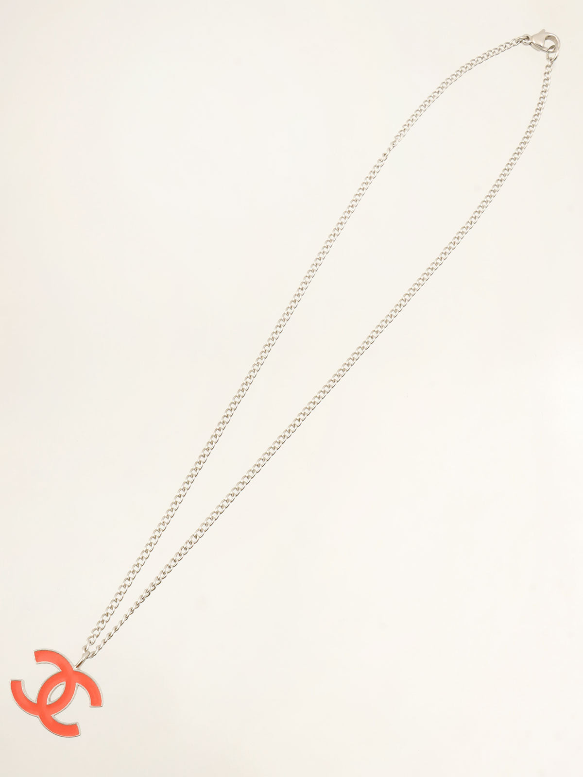 2004 CC Mark Necklace, Silver/Orange