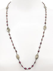 オーバルロゴネックレス ガーネット