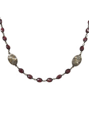 オーバルロゴネックレス ガーネット