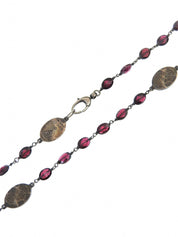 オーバルロゴネックレス ガーネット