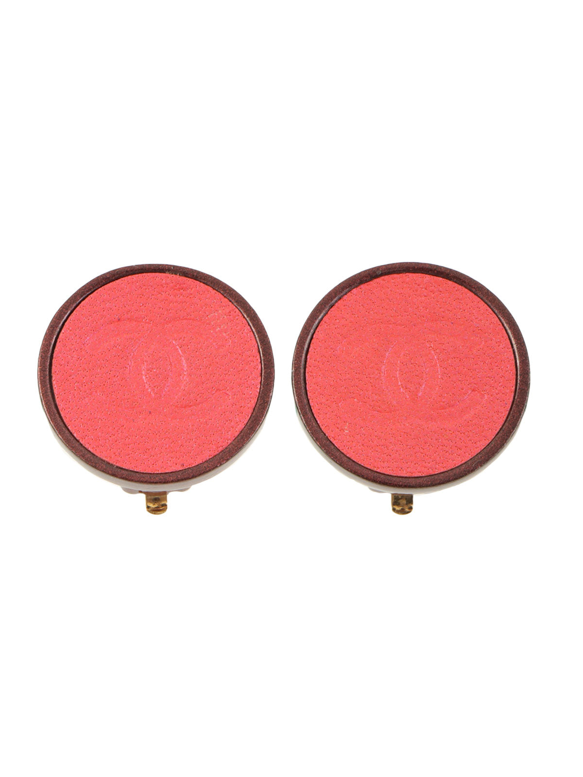 2000 Round CC Mark Earrings, Pink