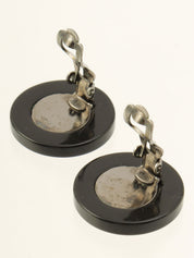 2003 Round Bone CC Mark Earrings Salmon Pink/Black