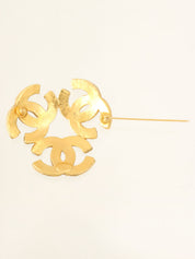 Triple CC Mark Brooch Gold