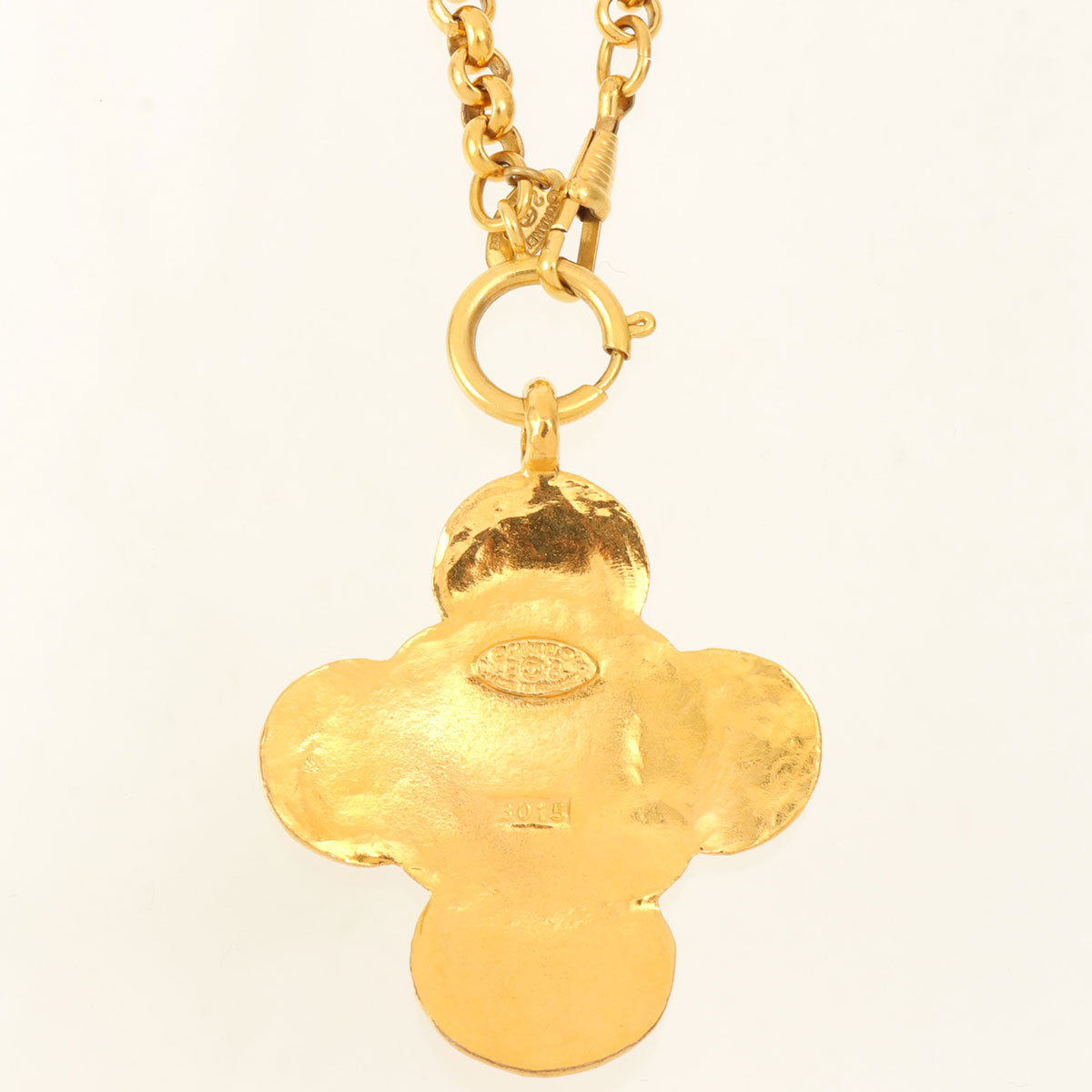 1993 Coin Motif CC Mark Cross Long Chain Necklace Gold