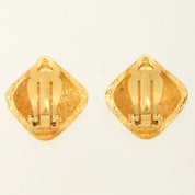 1994 Square CC Mark Earrings Gold