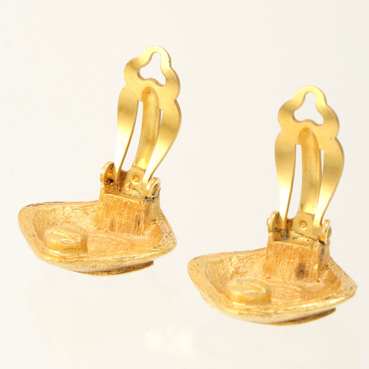 1994 Square CC Mark Earrings Gold