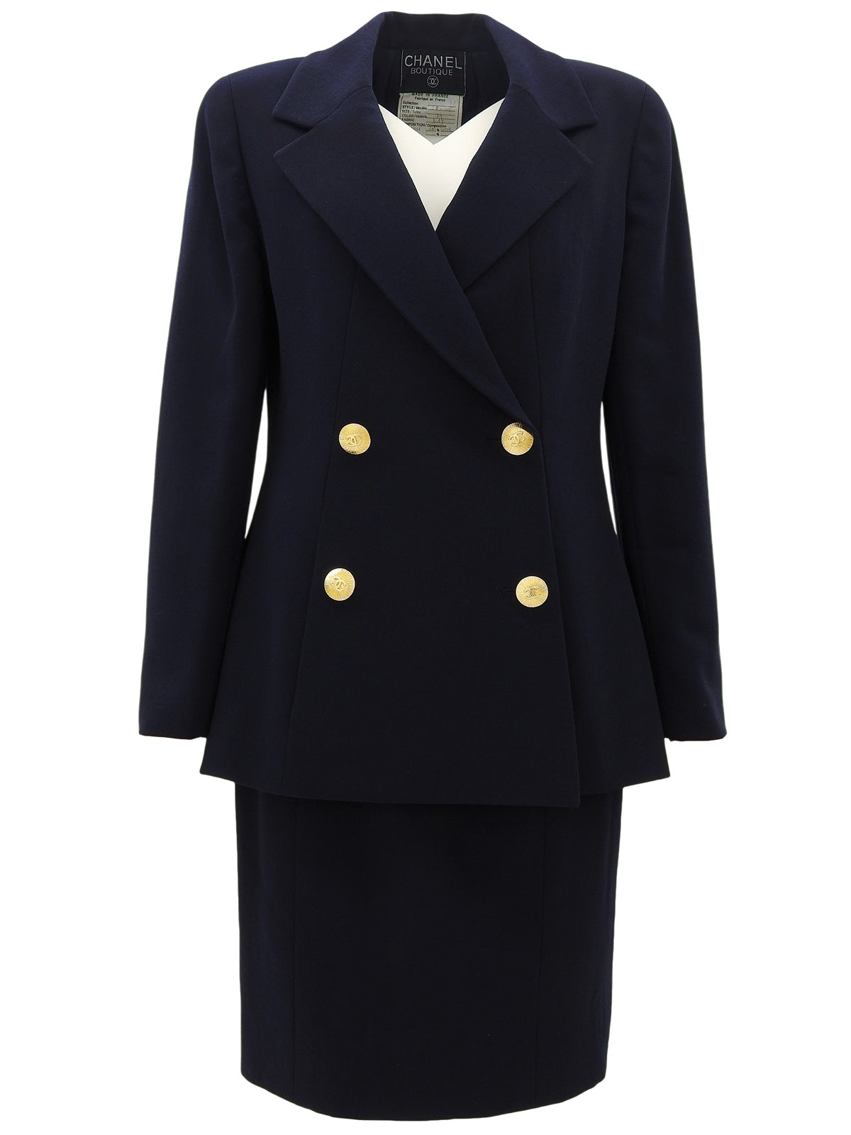 ウールCCマークボタンセットアップ ネイビー