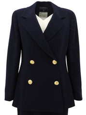 ウールCCマークボタンセットアップ ネイビー