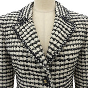 1997 Tweed Check Pattern CC Mark Jacket #38 Black/White