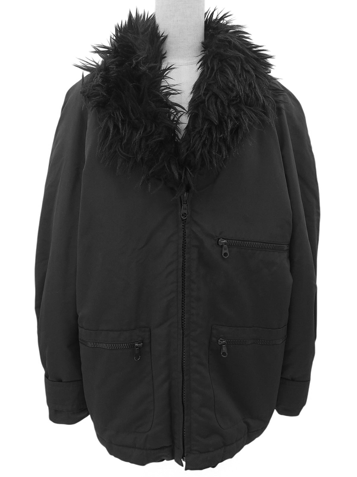 シルクファーダウンジャケット ブラック