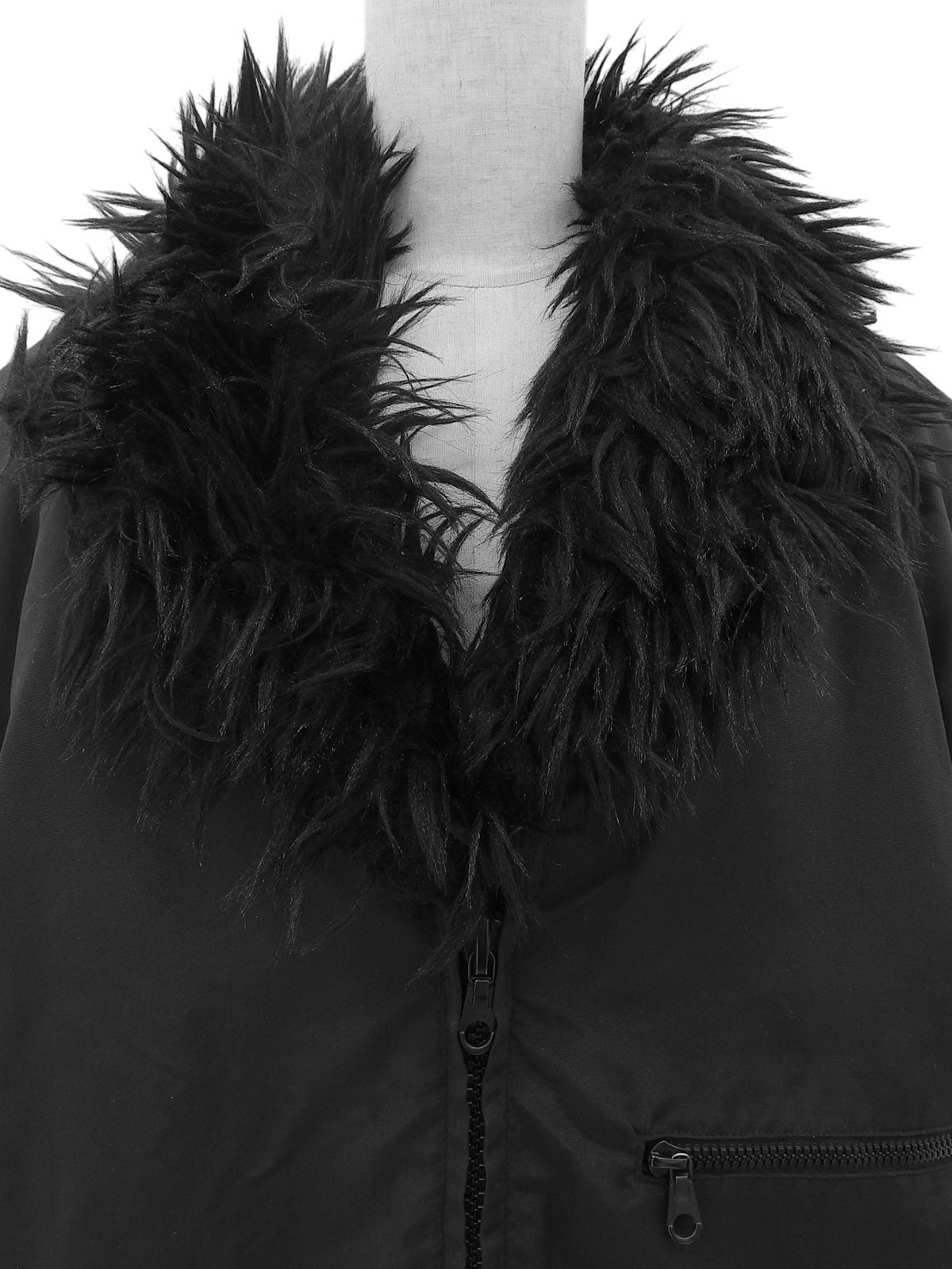 シルクファーダウンジャケット ブラック