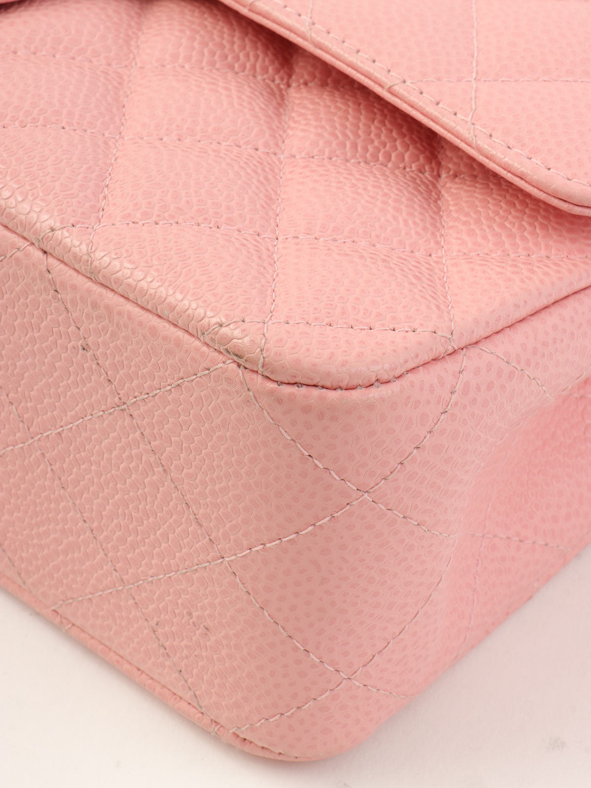 2004 Caviar Skin Classic Flap Chain Bag 25cm Pink