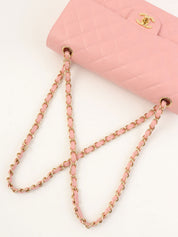 2004 Caviar Skin Classic Flap Chain Bag 25cm Pink
