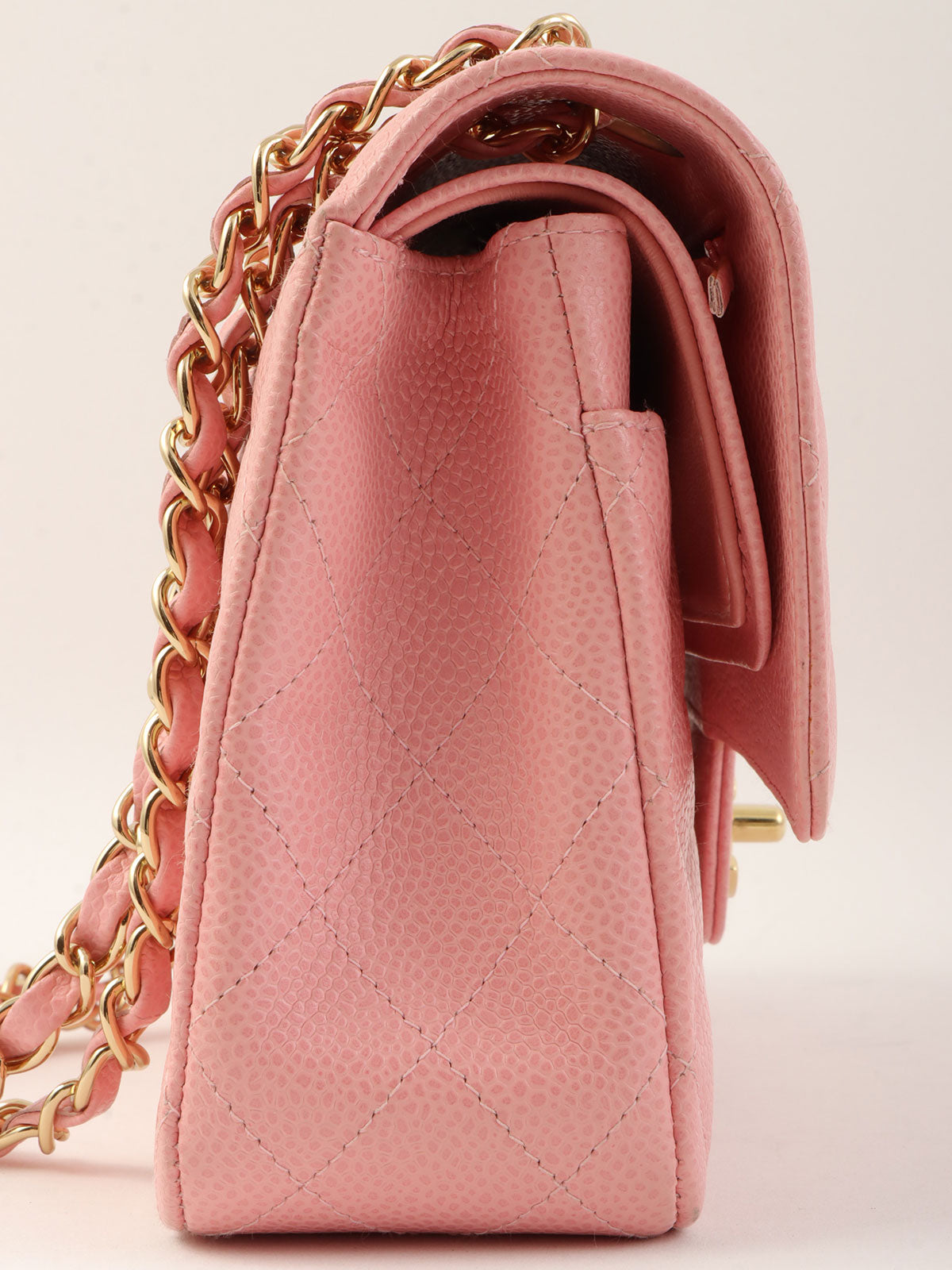 2004年頃製 キャビアスキンクラシックフラップチェーンバッグ25cm ピンク