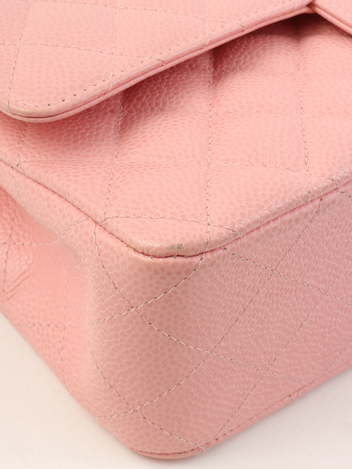 2004年頃製 キャビアスキンクラシックフラップチェーンバッグ25cm ピンク