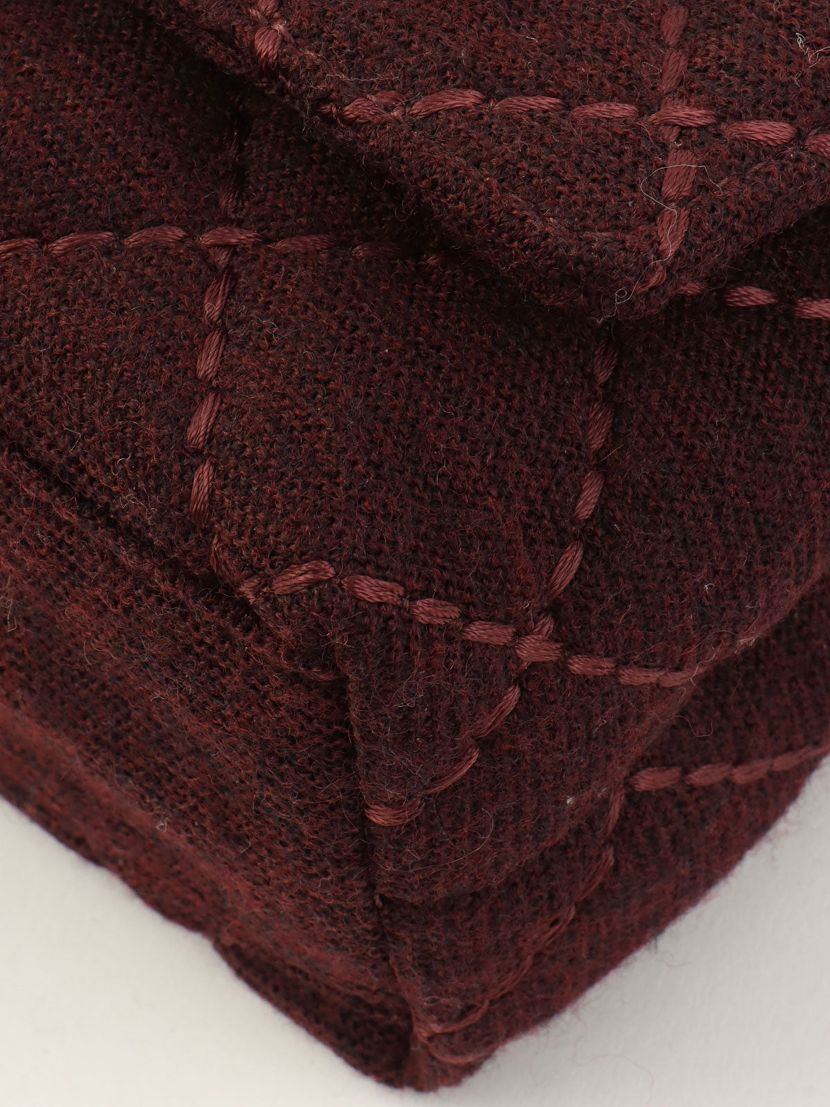 2001年頃製 ウールワイルドステッチCCターンロックチェーンショルダーバッグ ボルドー