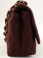 2001年頃製 ウールワイルドステッチCCターンロックチェーンショルダーバッグ ボルドー