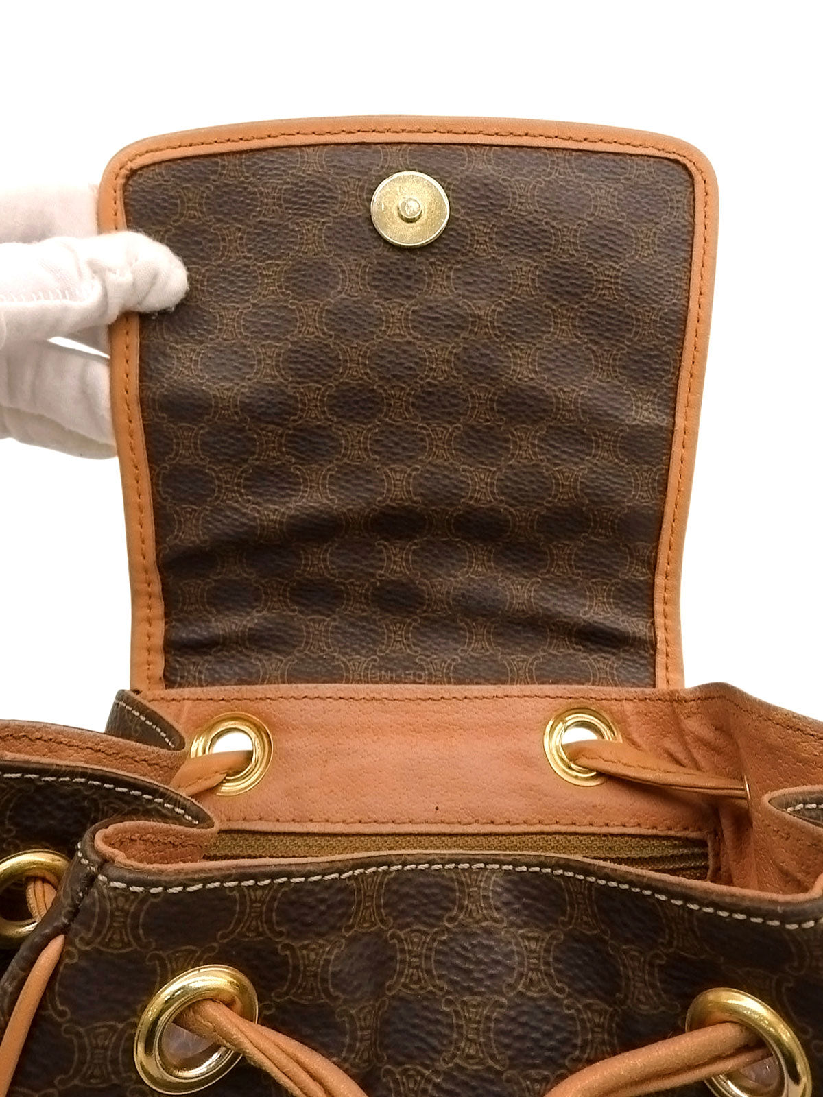 マカダムパターンリュックサック ブラウン