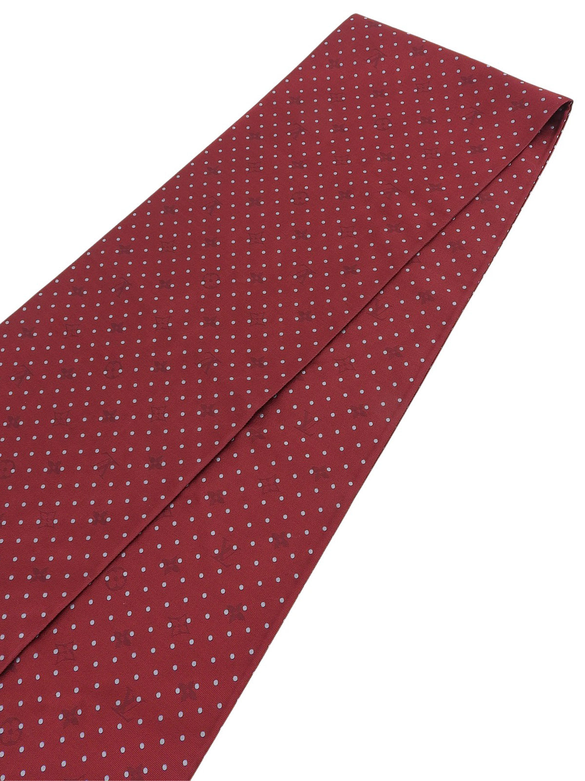 Silk Monogram Dot Pattern Stole - Bordeaux