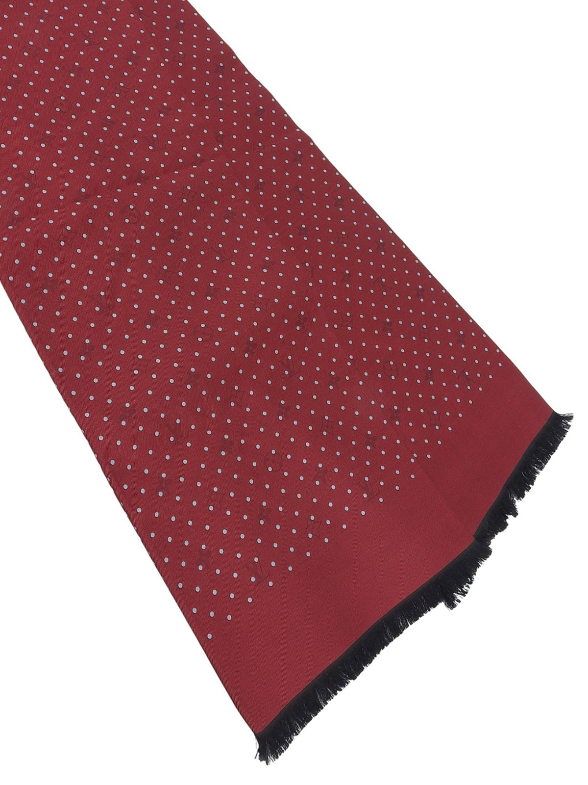 Silk Monogram Dot Pattern Stole - Bordeaux