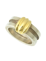 18K925 Grooved Vis Ring #50 Silver/Gold