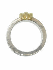18K925 Grooved Vis Ring #50 Silver/Gold
