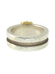 18K925 Grooved Vis Ring #50 Silver/Gold