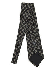 GG pattern tie in black
