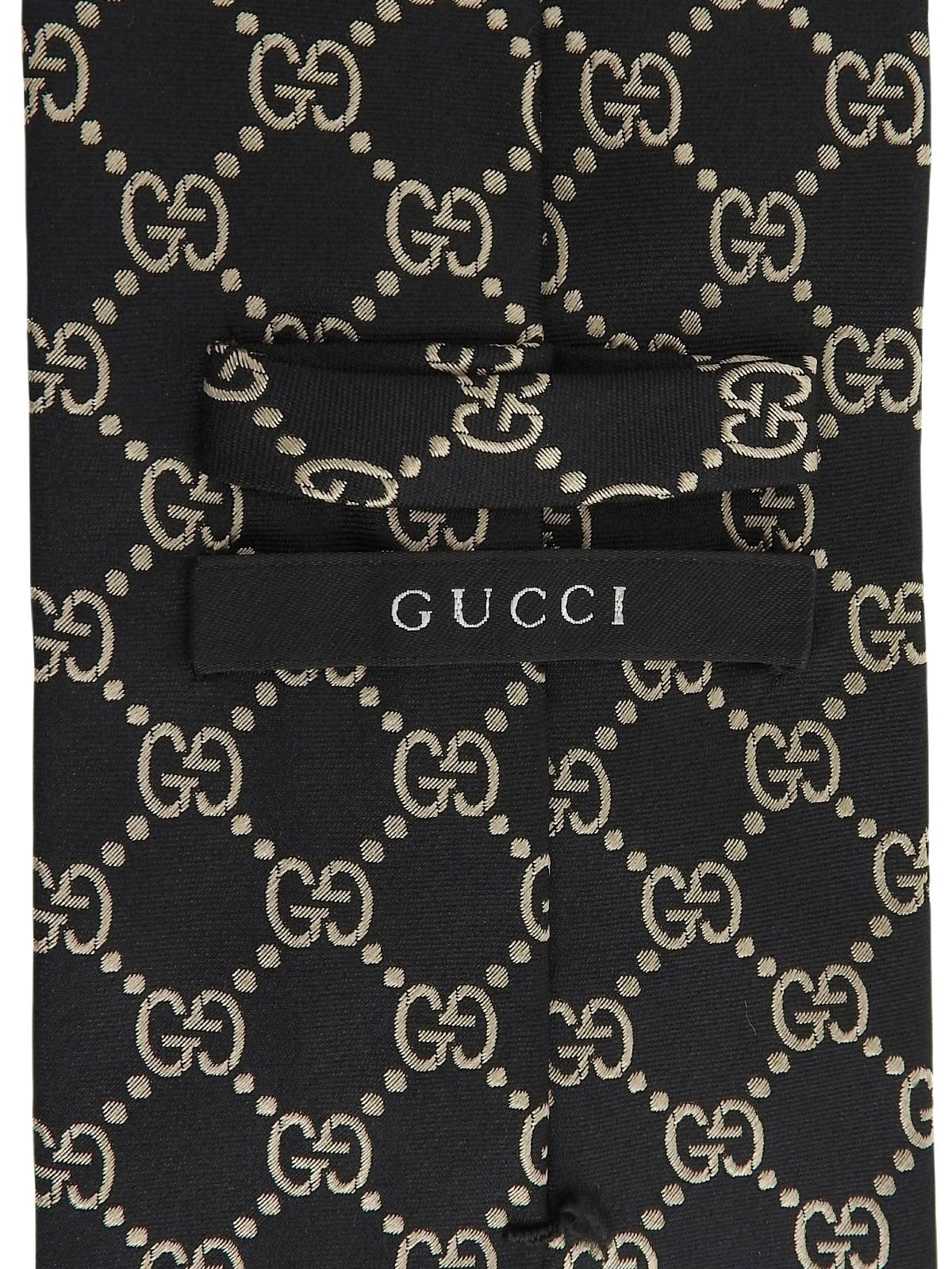 GG pattern tie in black