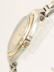 Round Logo Face Watch Champagne Gold/Silver