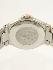 Round Logo Face Watch Champagne Gold/Silver