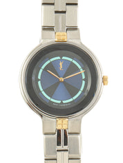 圆形Logo表盘腕表 银色/海军蓝