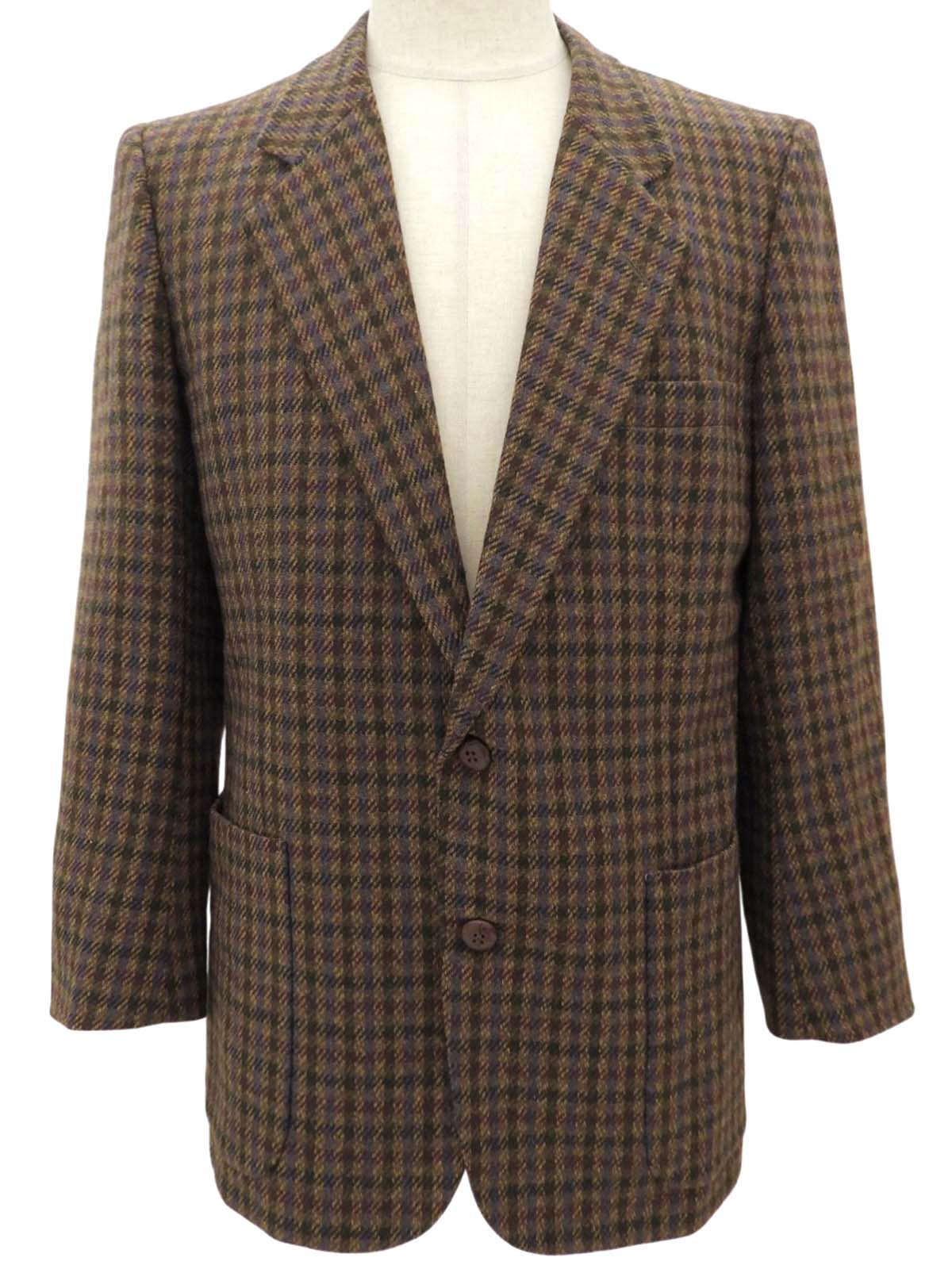 棕色/多色格纹修身夹克