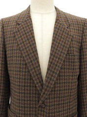 棕色/多色格纹修身夹克