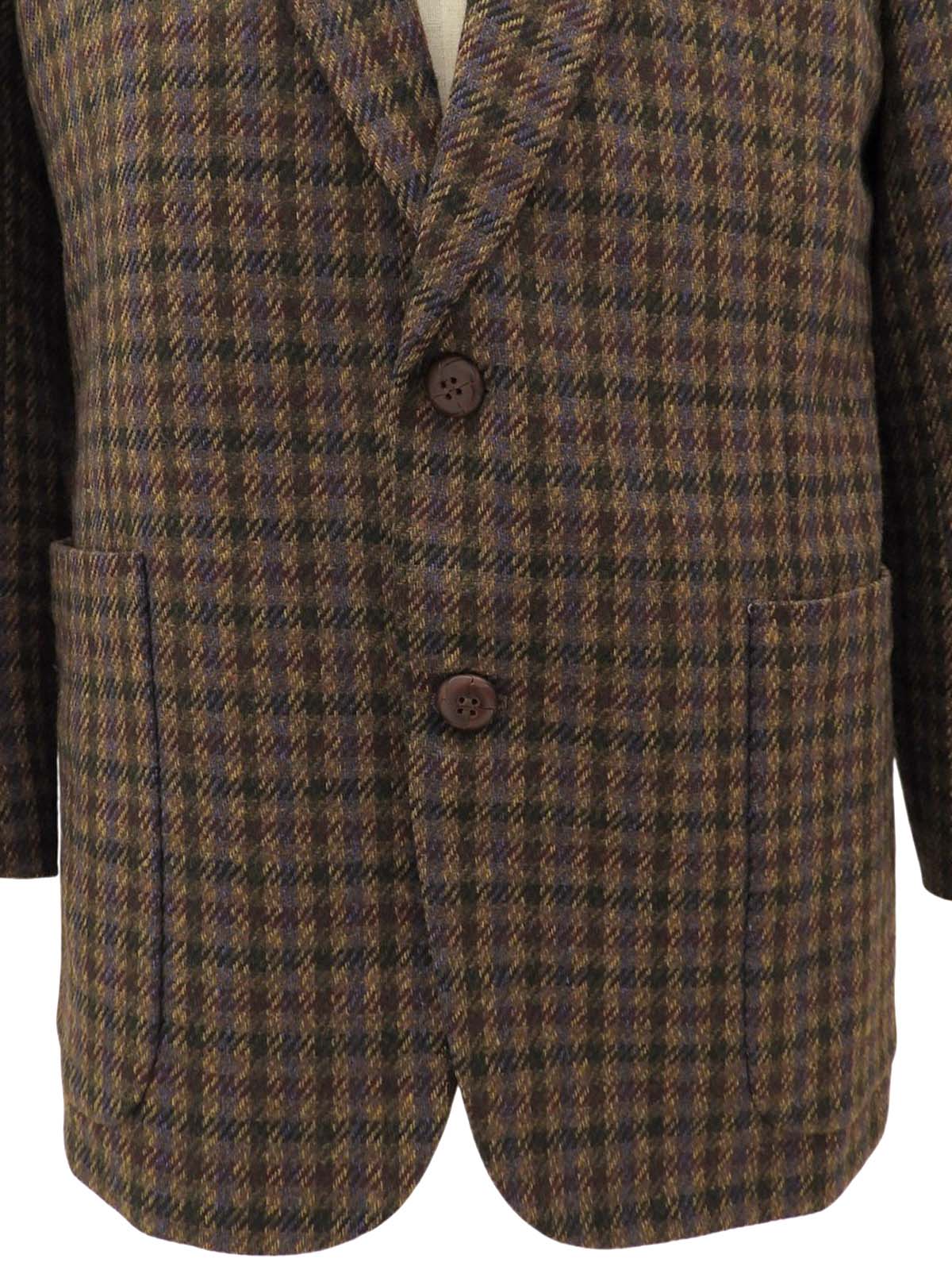 棕色/多色格纹修身夹克