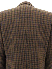 棕色/多色格纹修身夹克