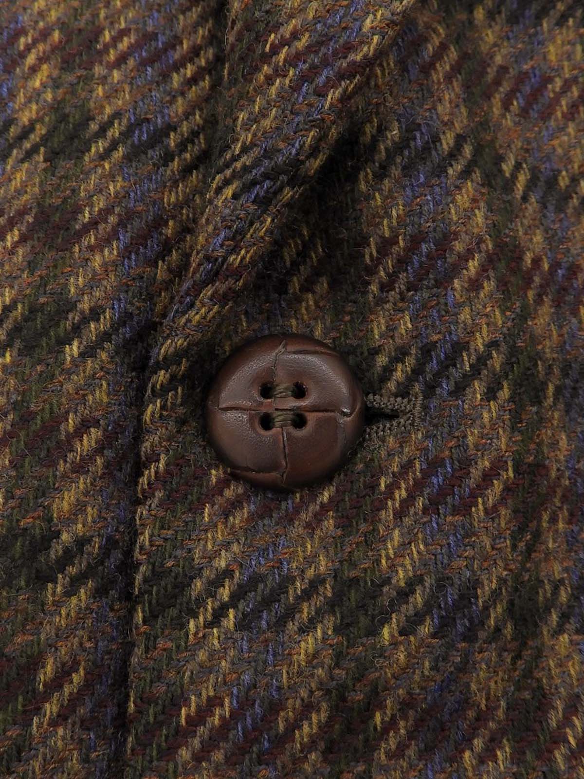 棕色/多色格纹修身夹克