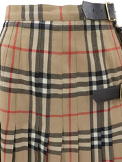 Nova格纹图案裹身裙，米色/多色