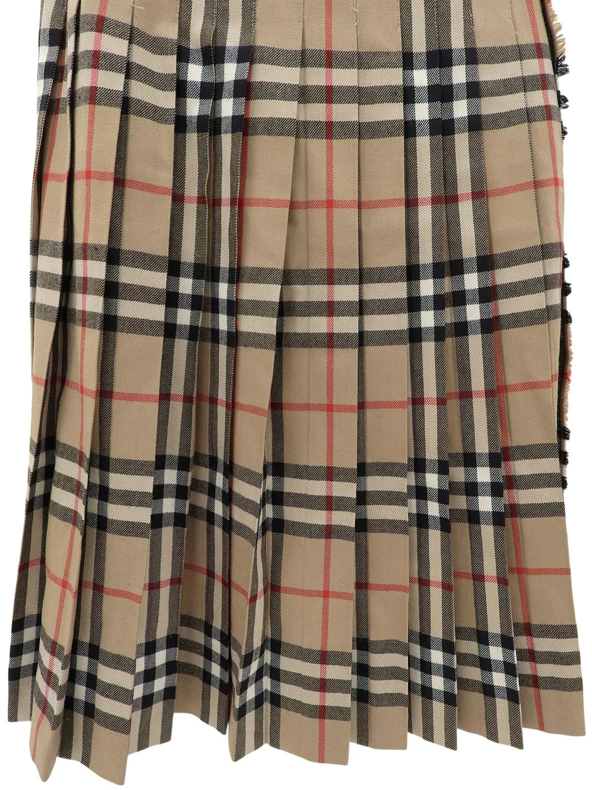 Nova格纹图案裹身裙，米色/多色