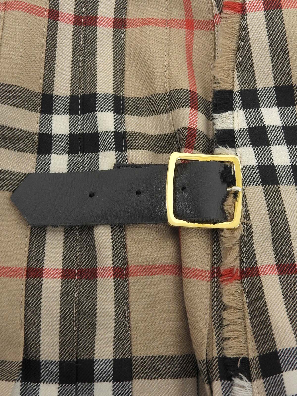 Nova格纹图案裹身裙，米色/多色